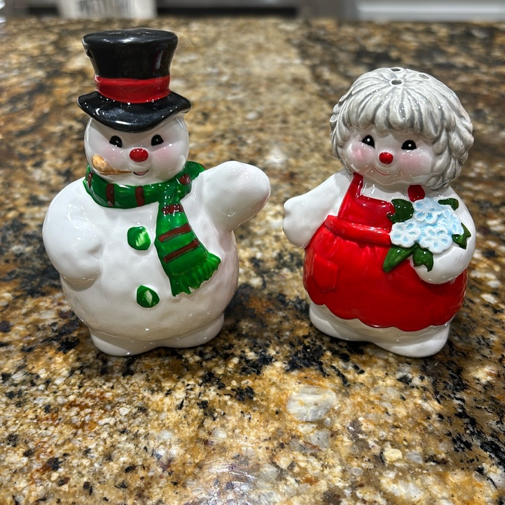 Vintage Christmas Salt and Pepper Shakers